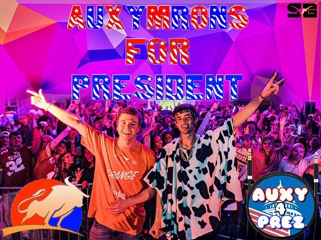 ‼️AUXYMORONS FOR PRESIDENT‼️ this is not a drill: we are very proud to announce that we are officially running for President and Vice President of the Student Body at the University of Texas, Austin. Vote Aaron and Matt in the campus wide elections t