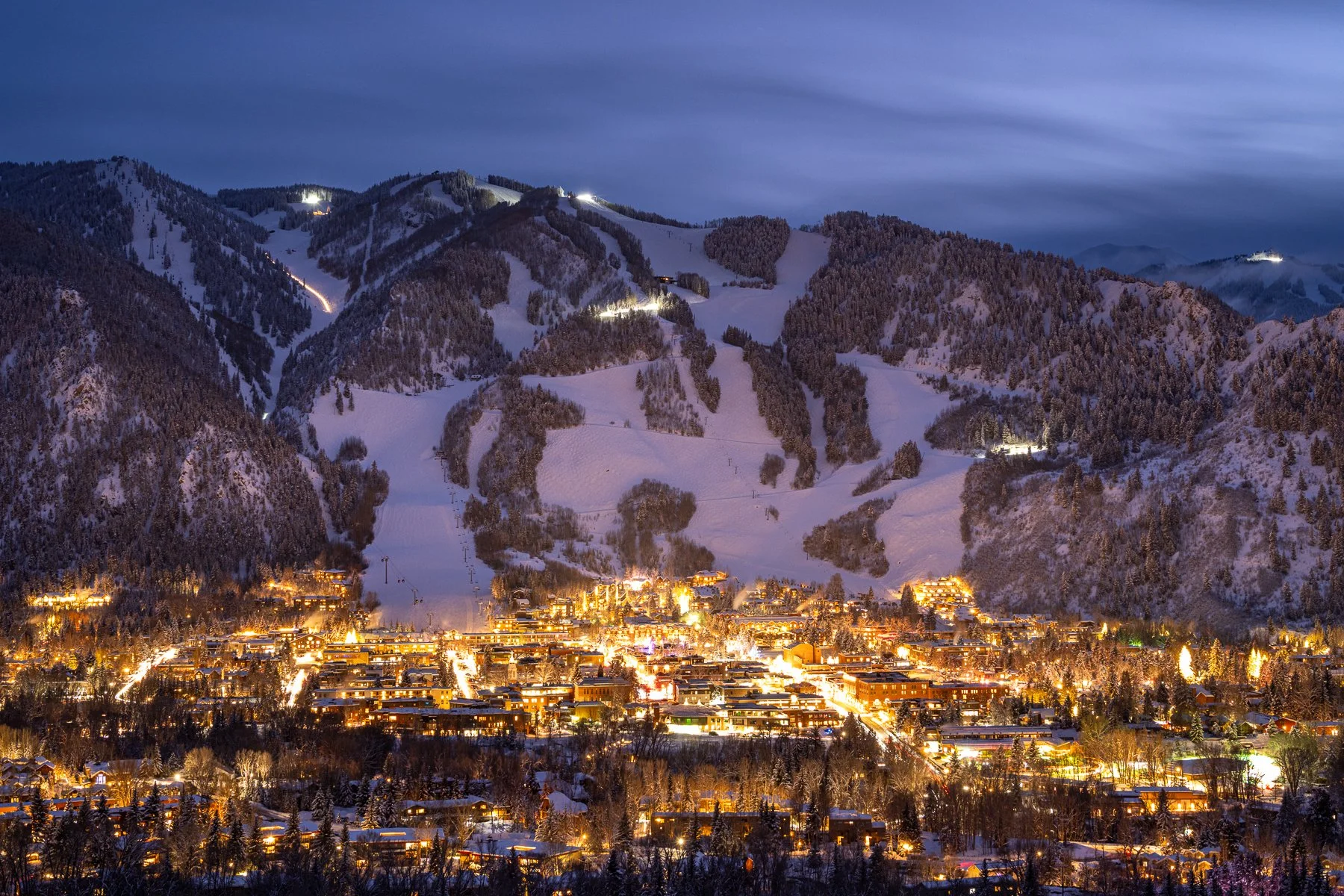 The town of Aspen Colorado and AJAX Ski Resort