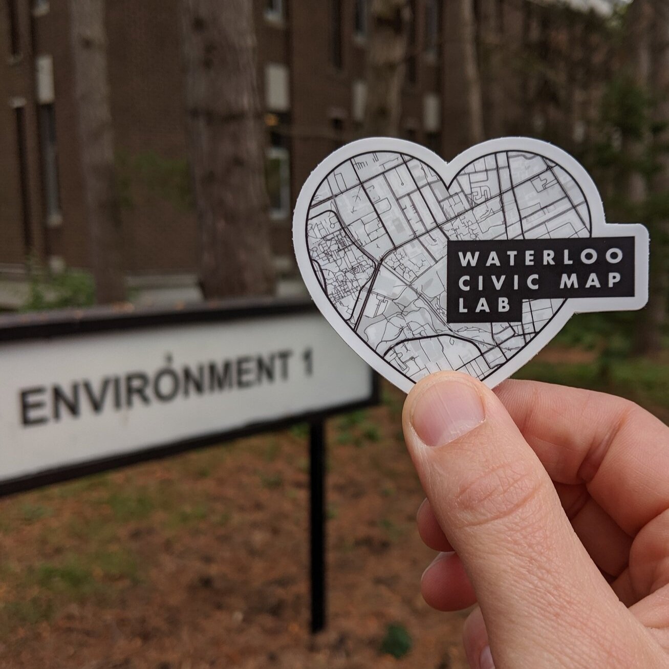 Logo: Waterloo Civic Map Lab at UWaterloo focusing on developing maps and geospatial data with community impact.