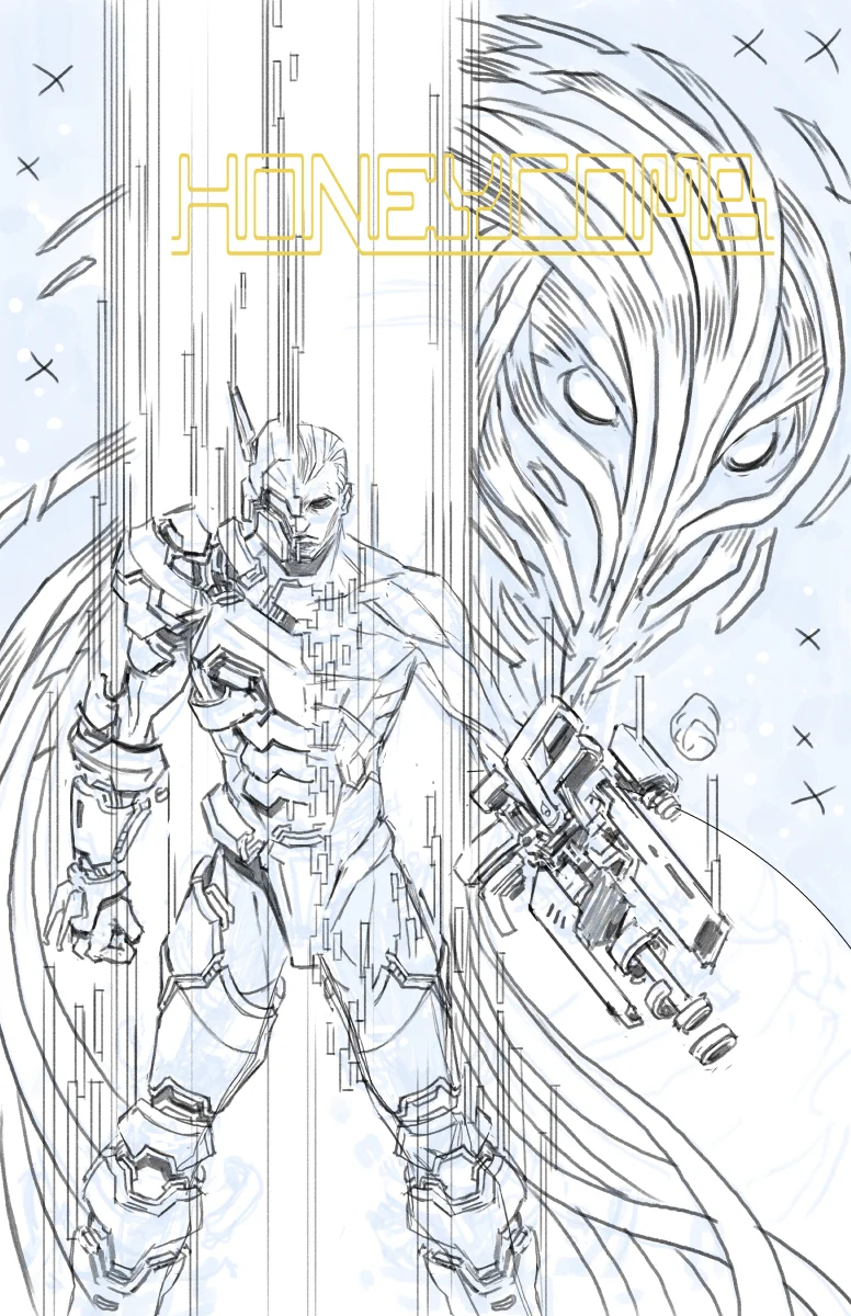 Novanim_Honeycomb cover_pencils_wip.jpg