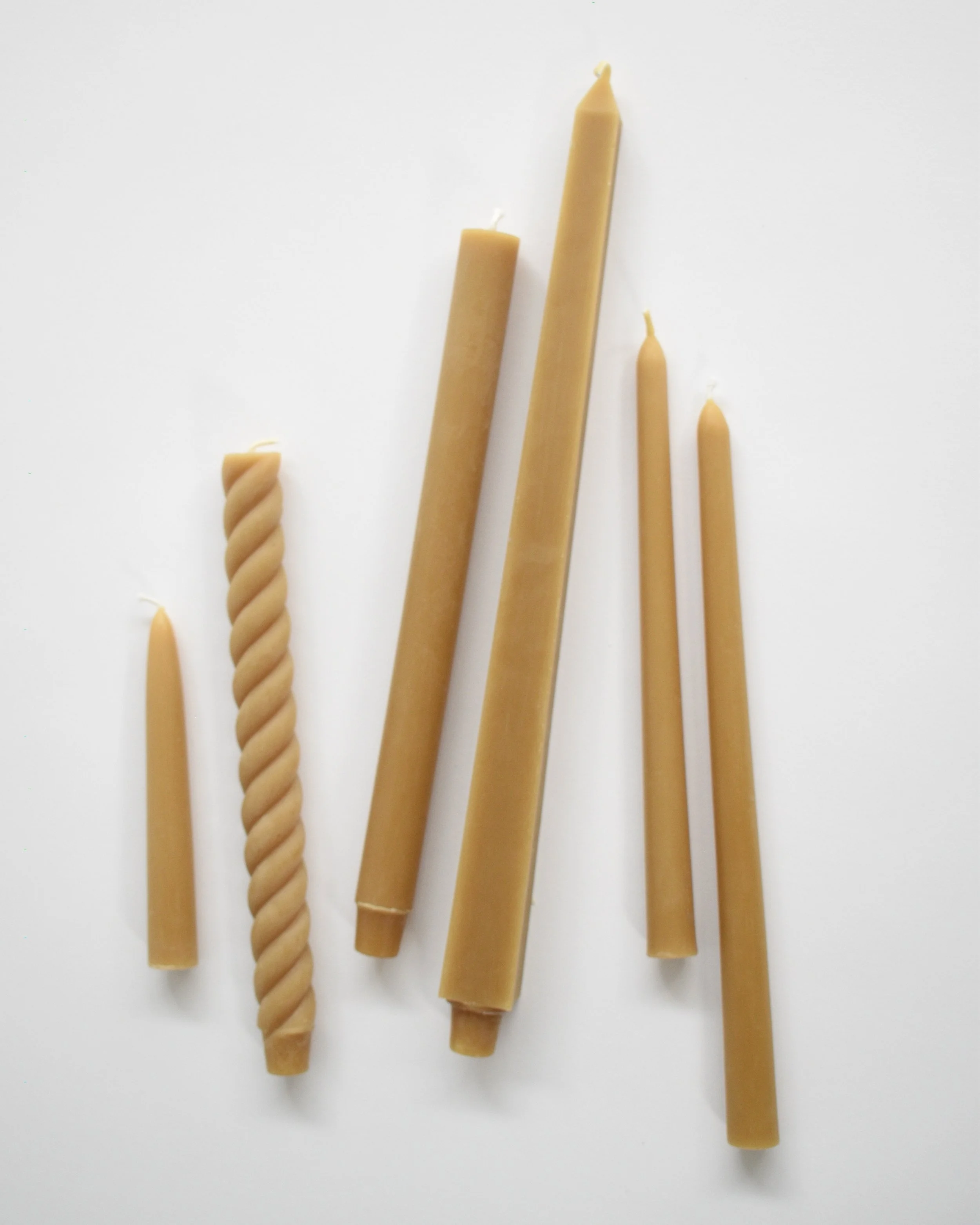Taper candles, natural beeswax