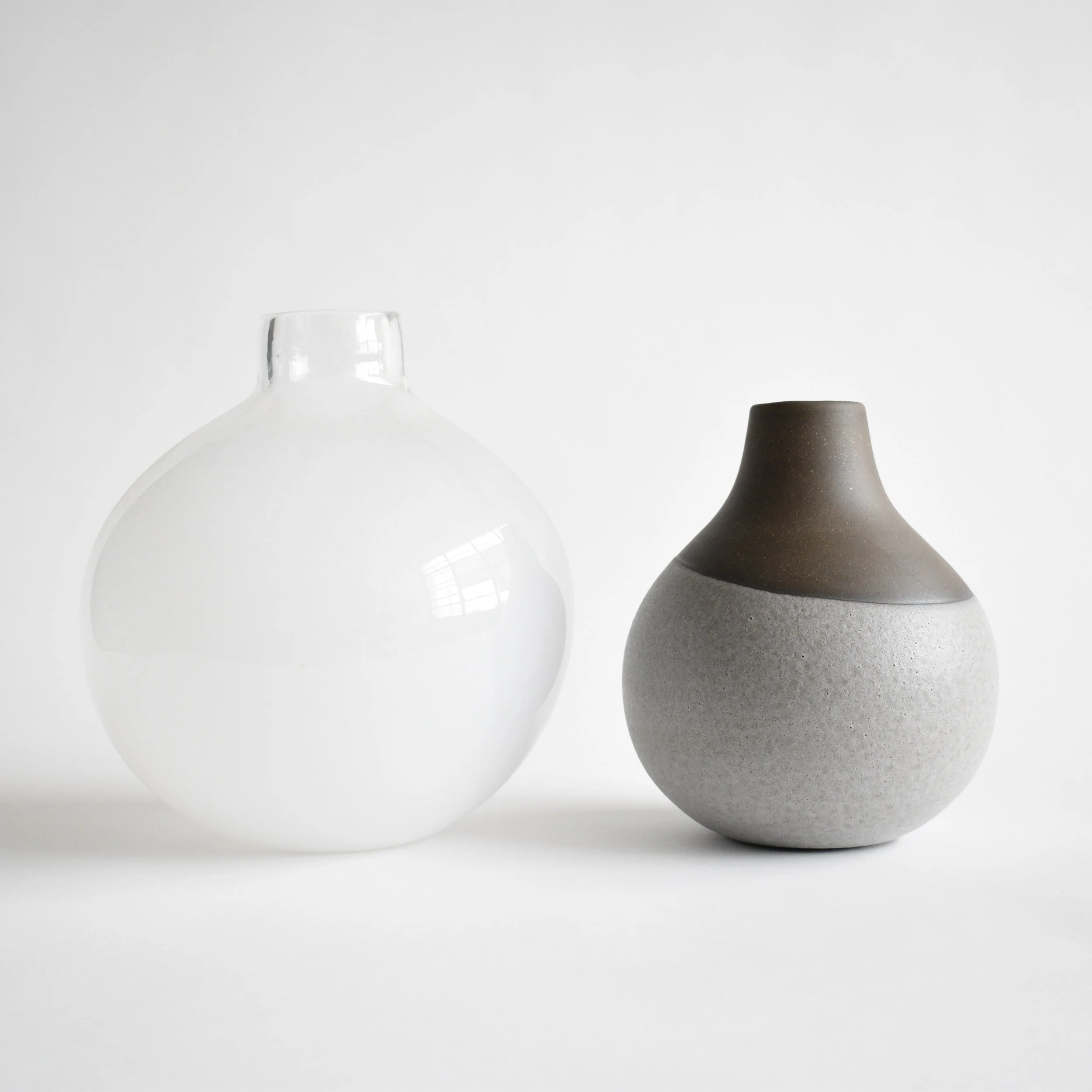 Moon Vases: full and gibbous