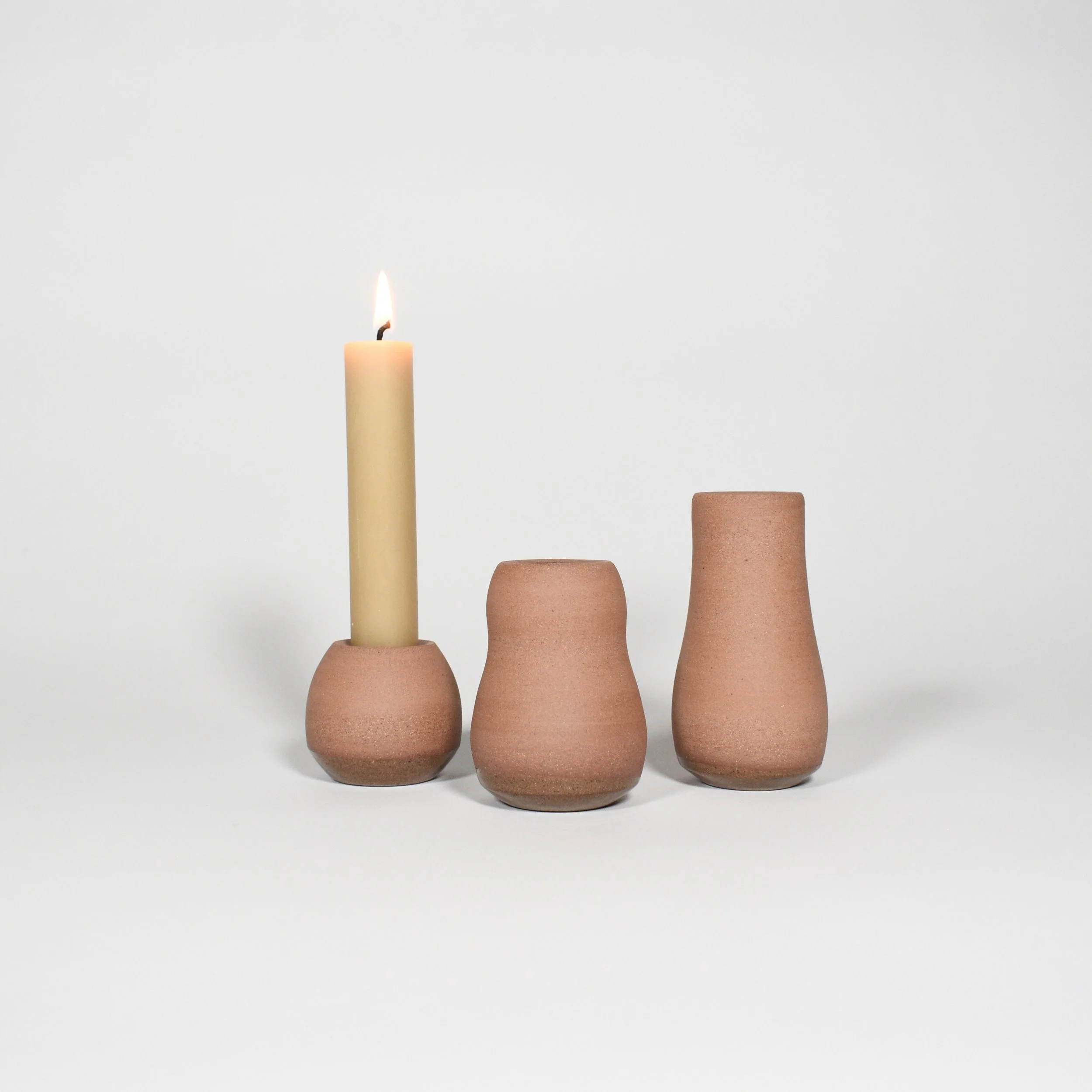 Candlestick Holder Set, red