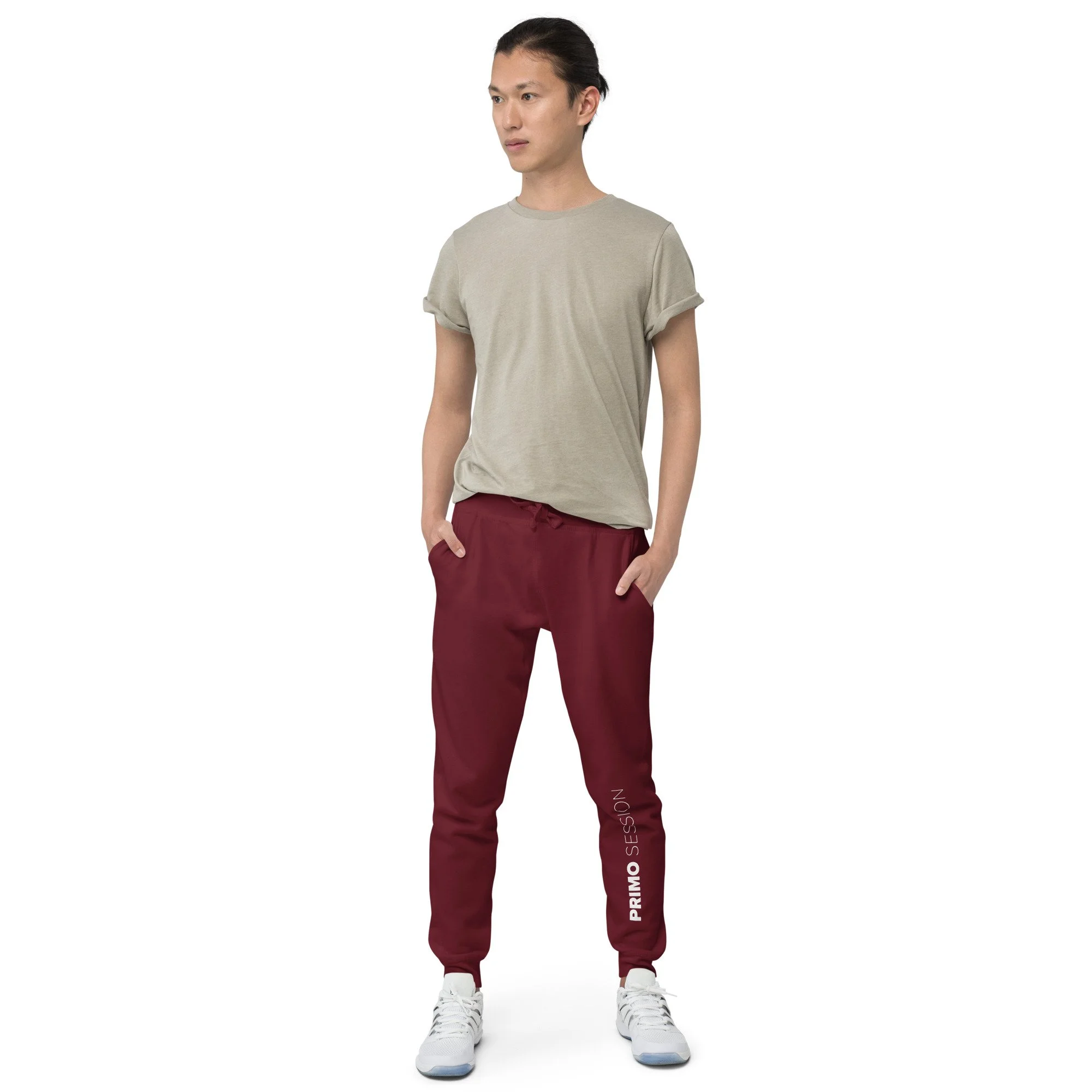 unisex-fleece-sweatpants-maroon-front-67b42561d30b6.jpg