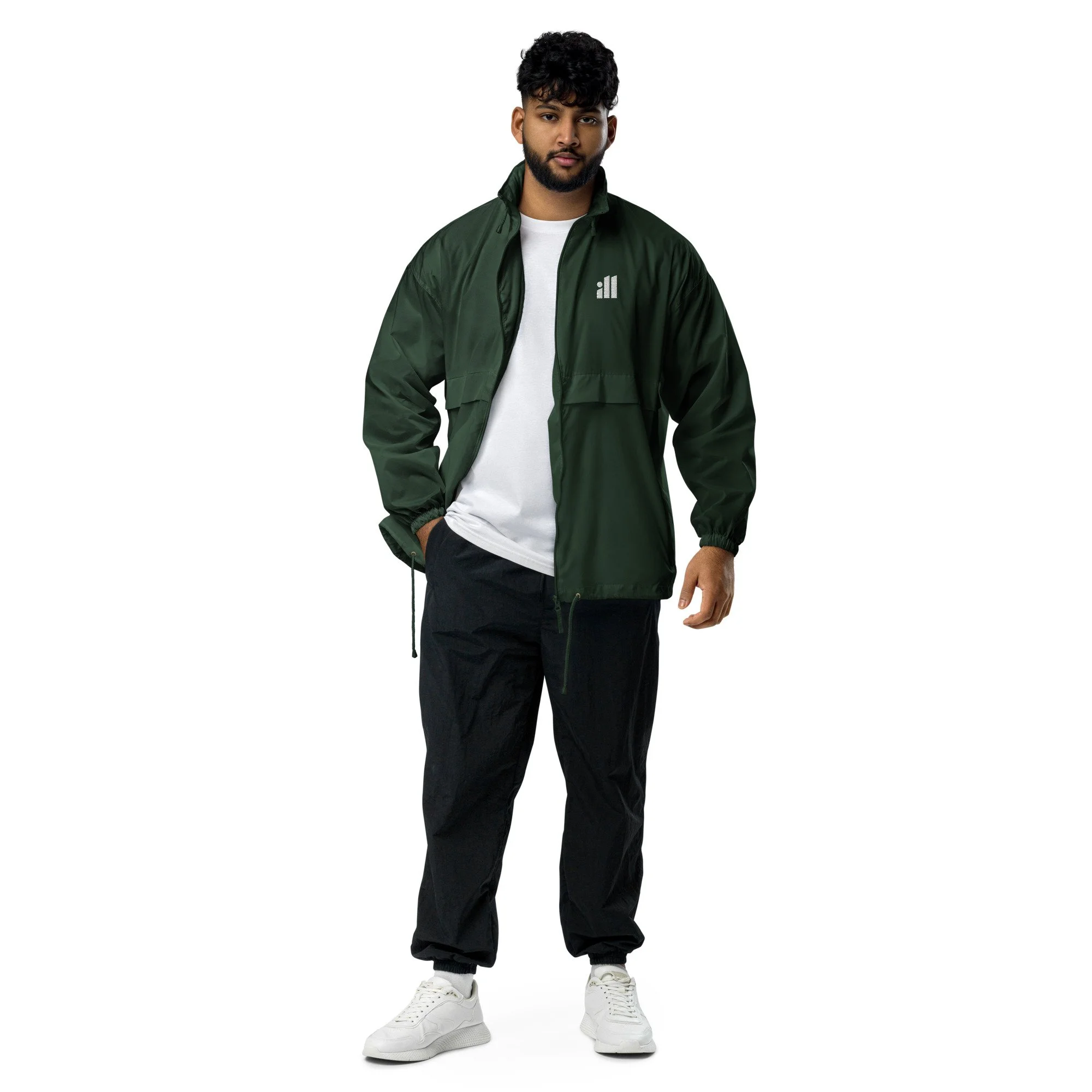basic-unisex-windbreaker-forest-green-front-67dd17229609a.jpg