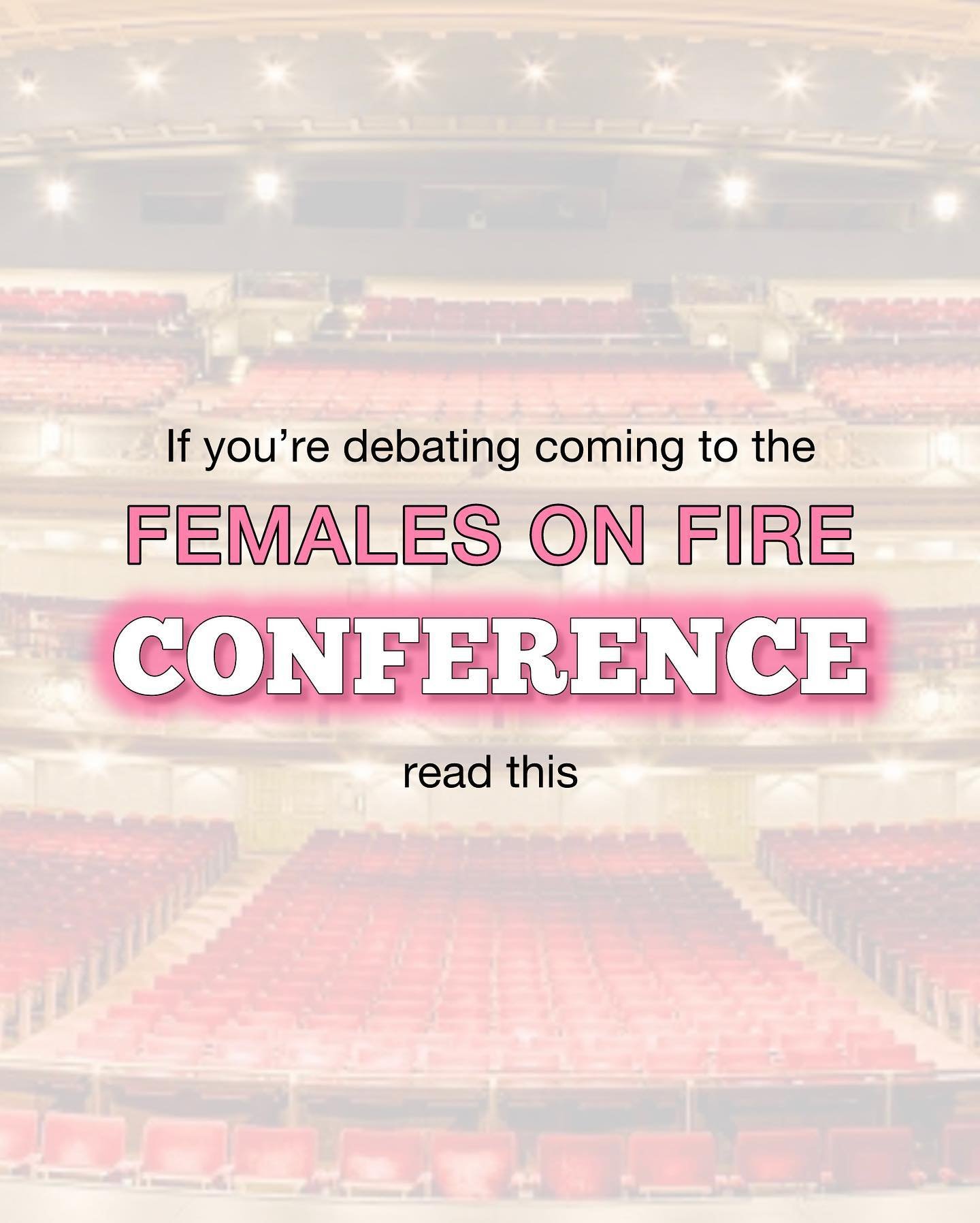 Swipe to read 👉🏻

If you&rsquo;ve debated grabbing your ticket and joining us for the Females on Fire Conference, we hope this will help you decide that this room is for you.

If you&rsquo;ve ever felt the pressures of life and business, felt left 