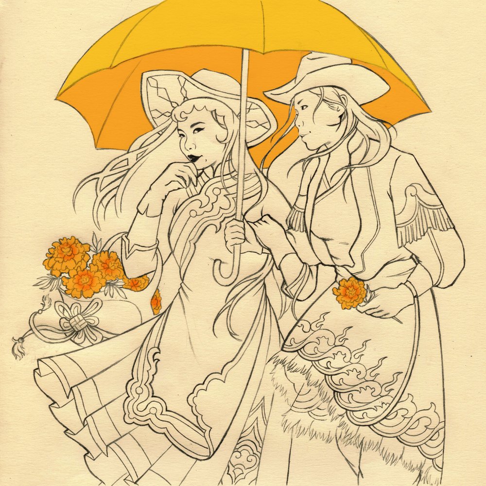 cantonese cowgirls and marigolds.jpg