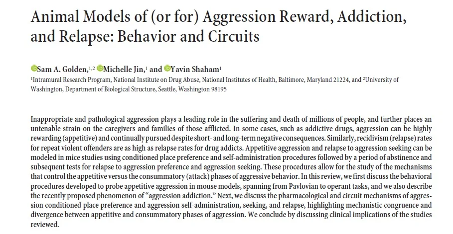 New review on appetative aggressionin The Journal of Neuroscience!