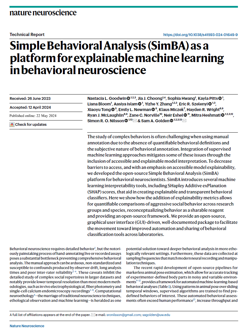 Goodwin et al published in Nature Neuroscience