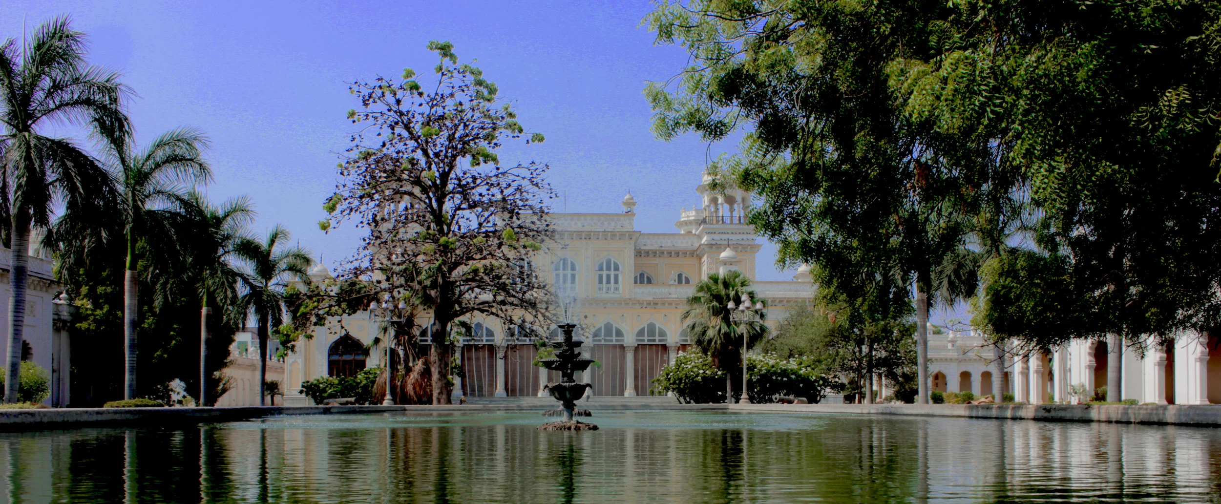 One of the water fountain in front of a hall