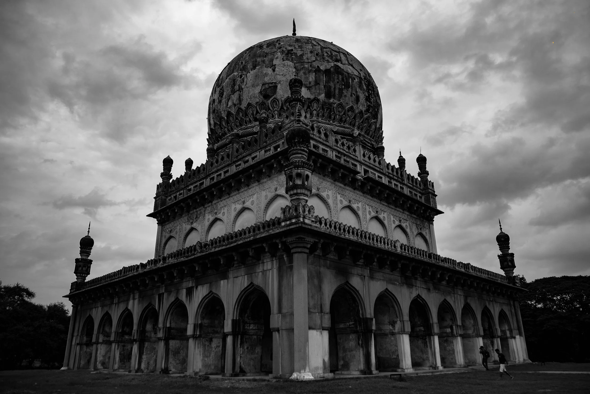 One of the tombs during a cloudy evening