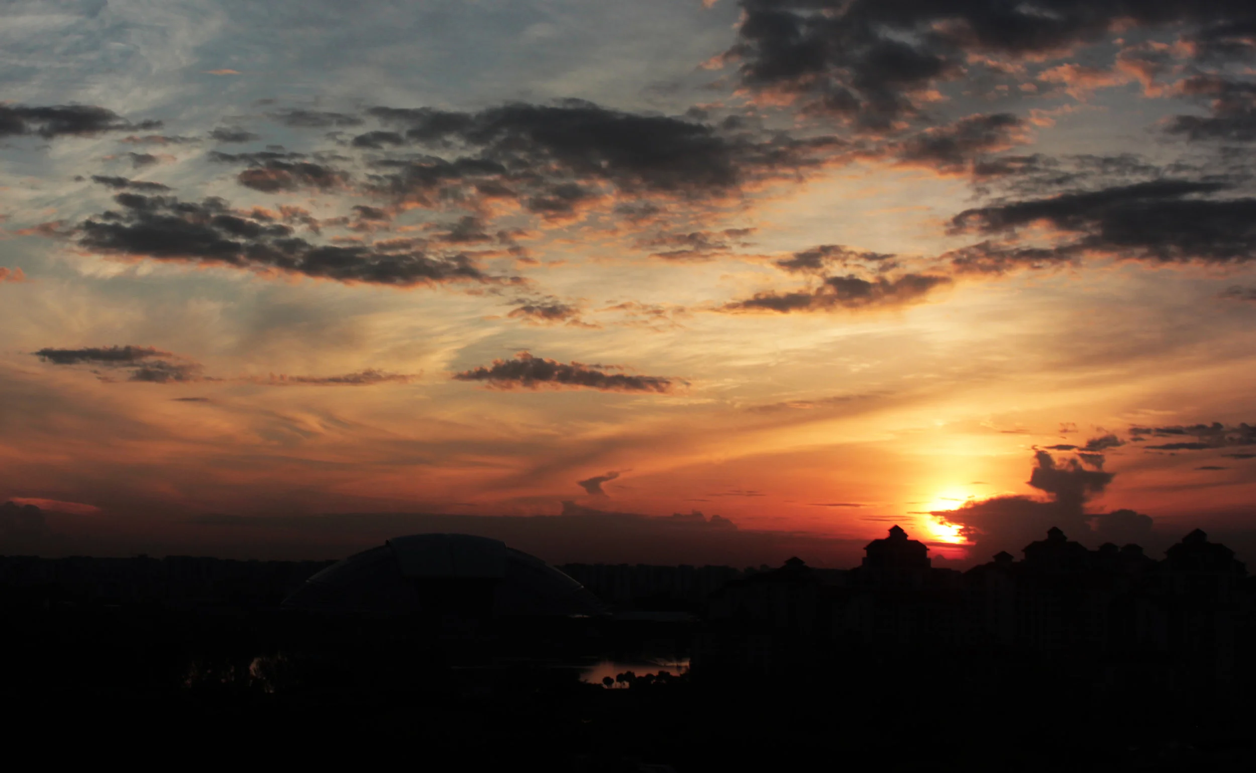 Early morning sunrise view from my room