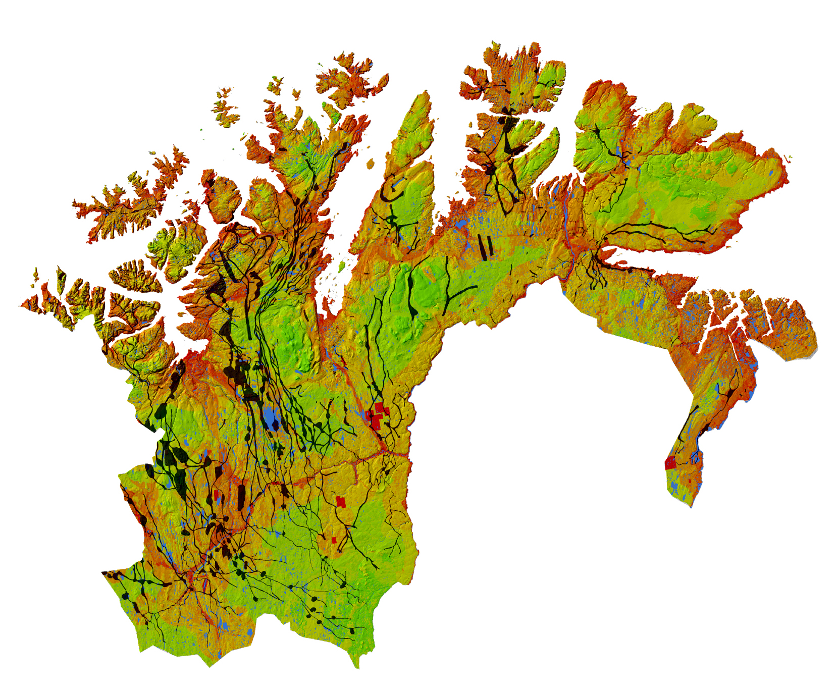 GLOBIO, Finnmark (for participatory mapping workshop). Produced for GRID-Arendal and the International Center for Reindeer Husbandry, (2016).