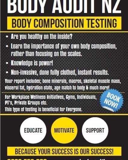 Body Audit will be at Carbon Health and Performance  next Tuesday 23rd May from 5pm. 
Get your scan done to stay focused over the winter season.
To Book click the link below...
https://bodyauditnz.gettimely.com/book