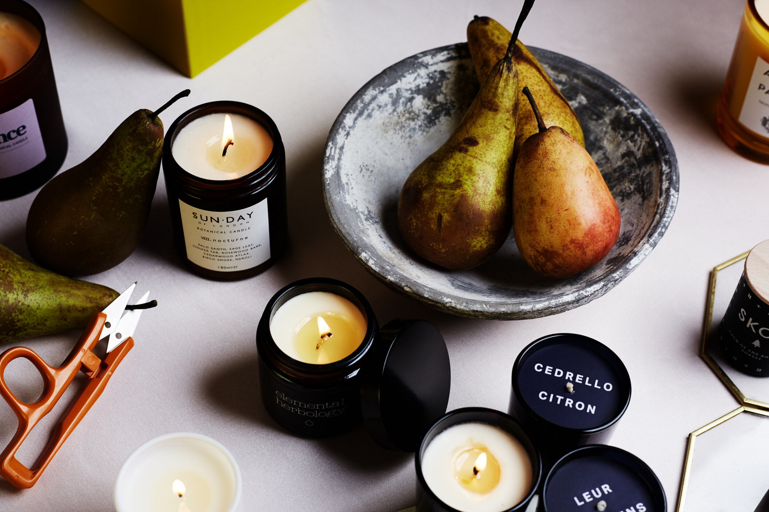  SUN.DAY  VIII. Nocturne Candle  £26.00  ELEMENTAL HERBOLOGY  Soothe Aromatherapy Candle  £25  AULI  Luxury Candle Gift Set  £52 