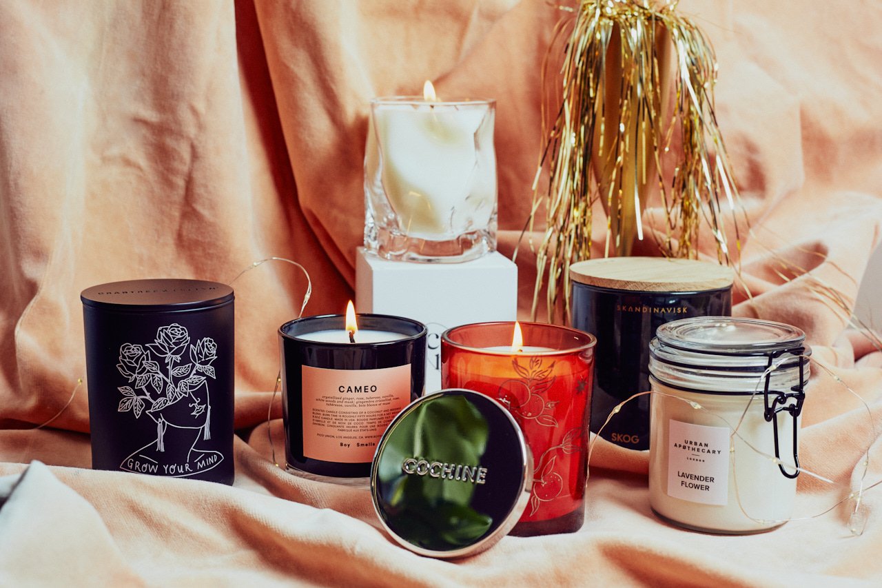  CRABTREE &amp; EVELYNN  Femme de Force Scented Candle  £25 BOY SMELLS  Cameo Scented Candle  £36  CYRE  Monk Scented Candle  £69  COCHINE  Orange Amère &amp; Star Anise Scented Candle  £45  URBAN APOTHECARY  Lavender Flower Kilner Jar Scented Candle