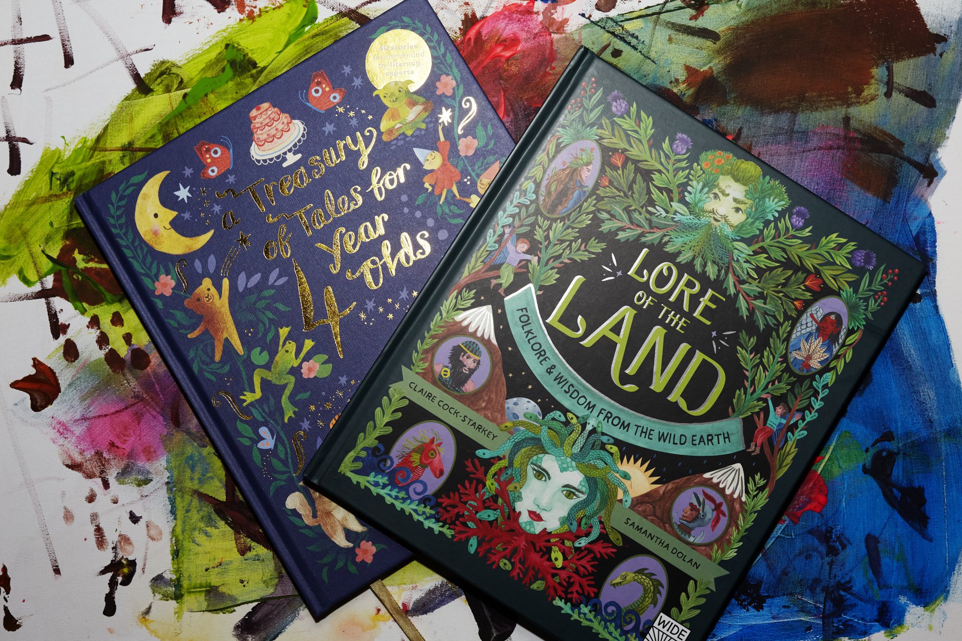  A TREASURY OF TALES FOR FOUR-YEAR-OLDS  40 Stories Recommended by Literacy Experts  £14.99  LORE OF THE LAND By  Claire Cock-Starkey  £14.99 