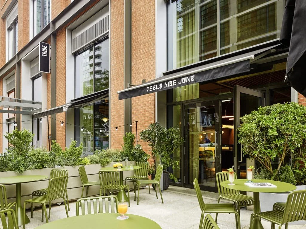  Terrace area of Feel Like June restaurant at Tribe Canary Wharf 