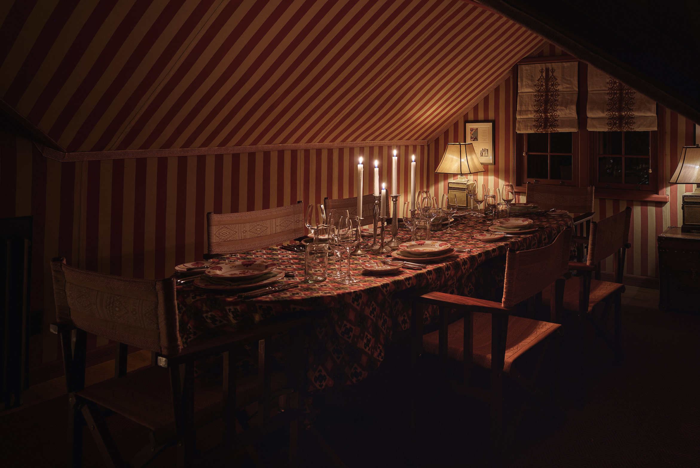  Candle lit dinning room at Dunton Hot Springs, Colorado, USA 