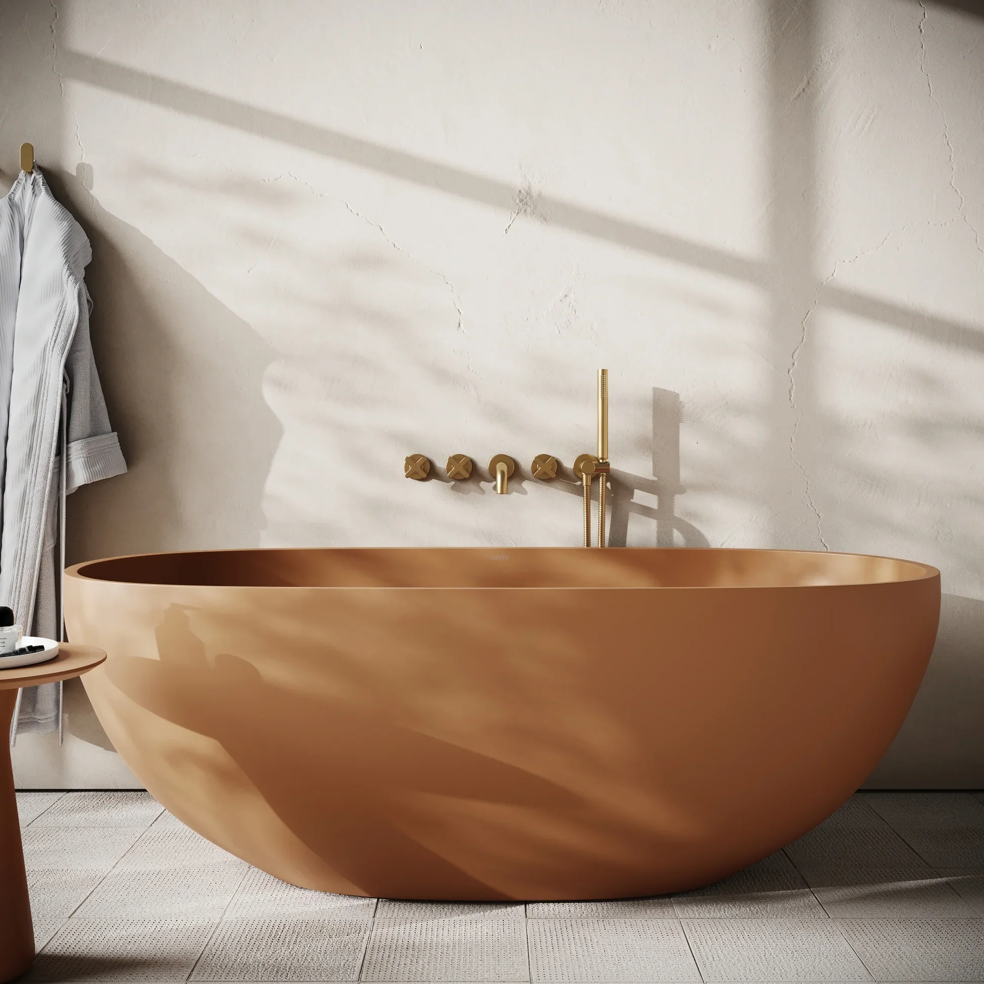 Lusso Stone Avolto Sienna Concrete Freestanding Bath