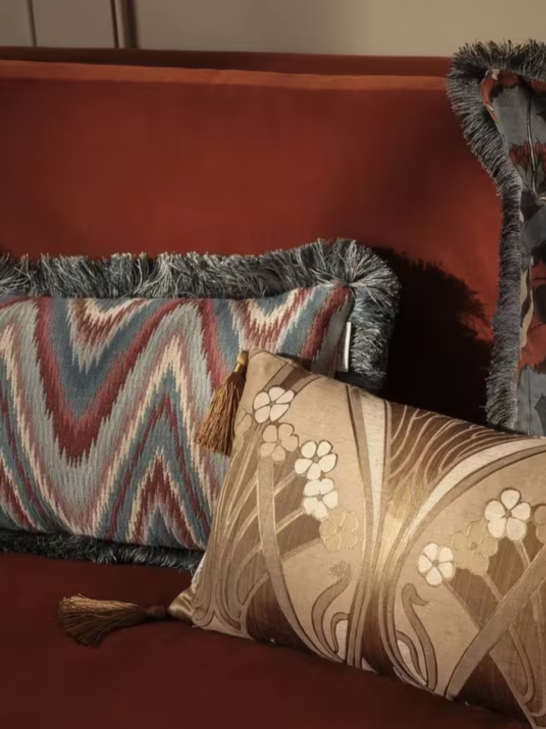 Liberty Bombazine Fringed Cushion (£155)
