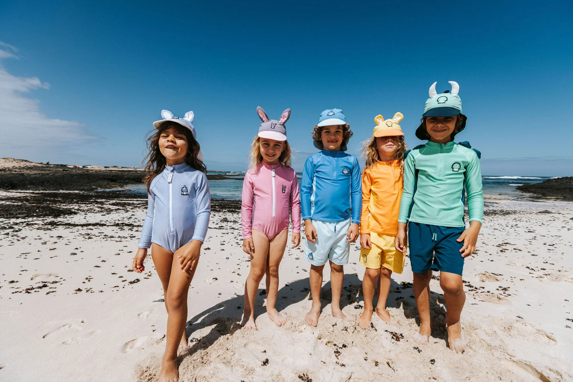 Roarsome children’s swimwear beach group rash vests sun safe kids holiday clothing