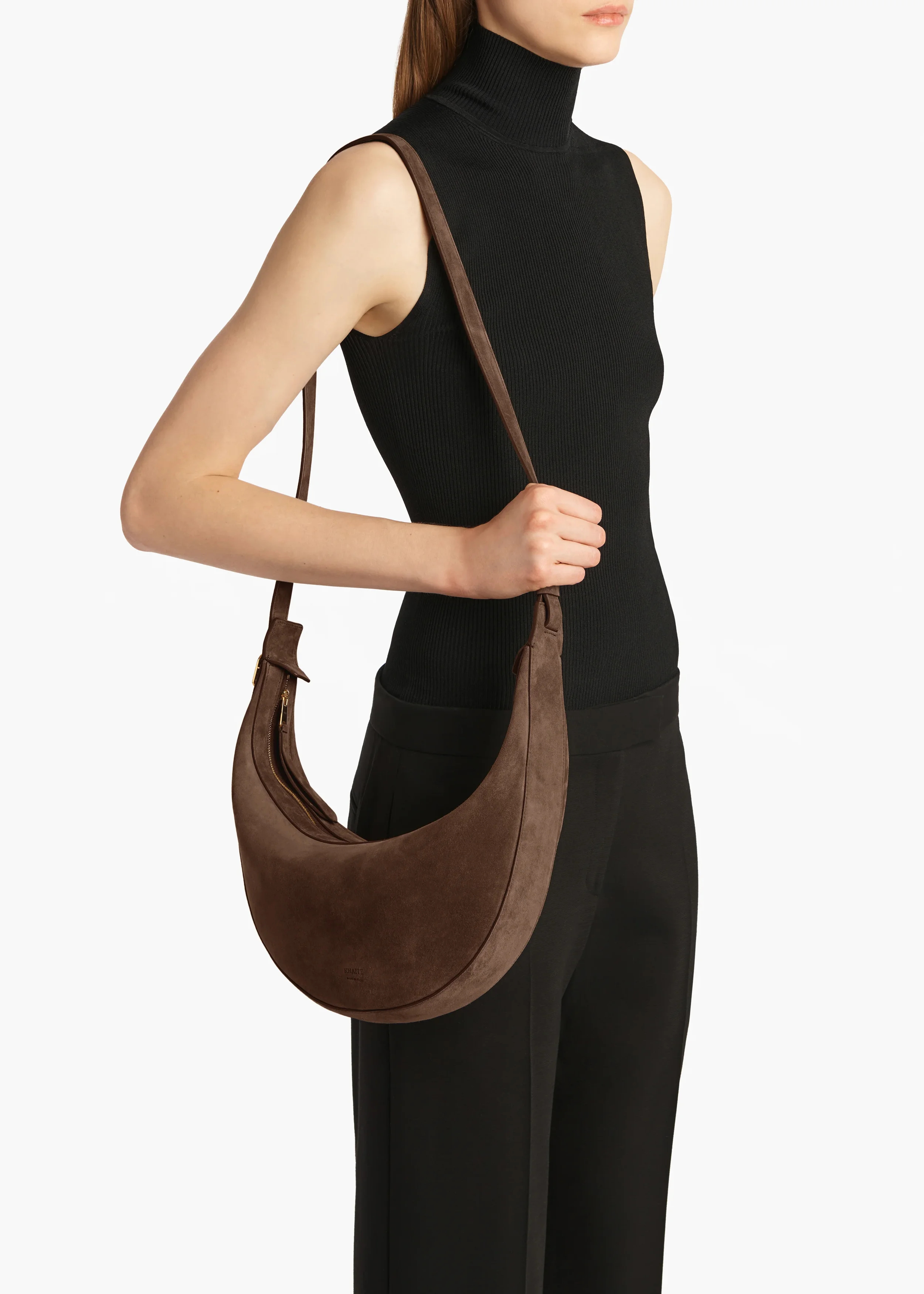 Khaite Augustina Small Suede Shoulder Bag