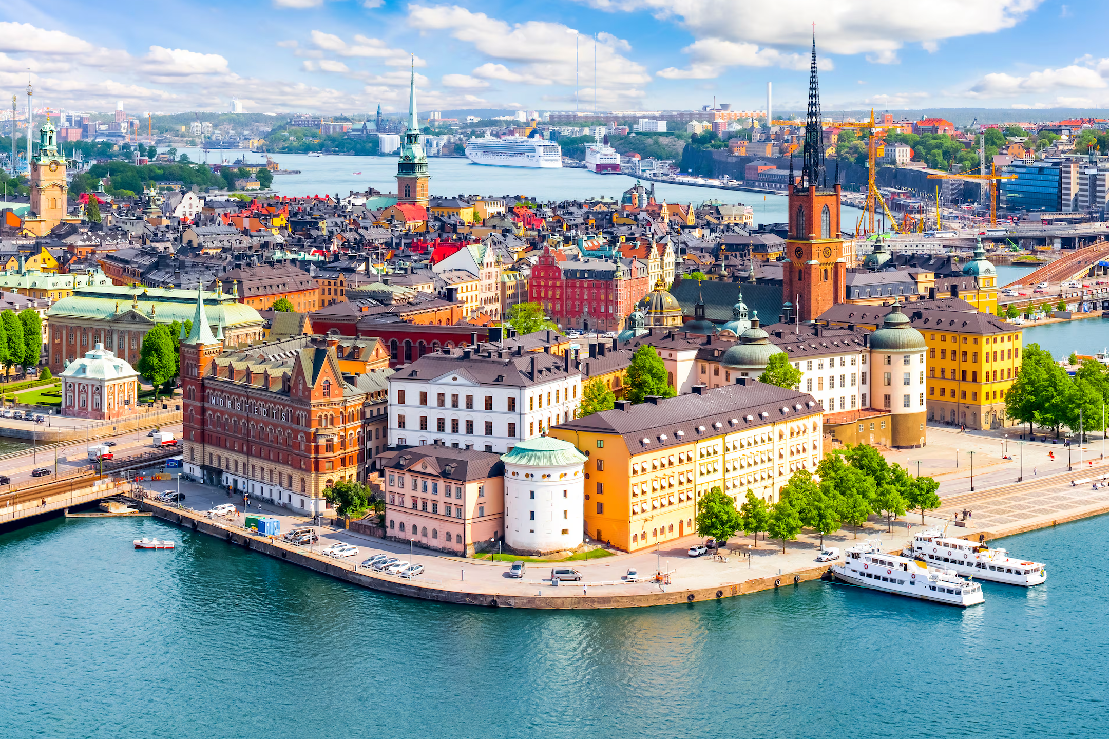 Panoramic summer view across Stockholm and the Swedish waterfront