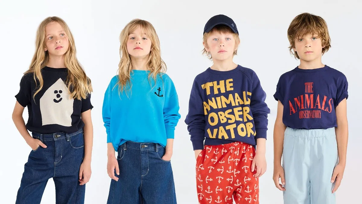 The Animals Observatory children’s clothing graphic logo t shirts kids fashion group portrait