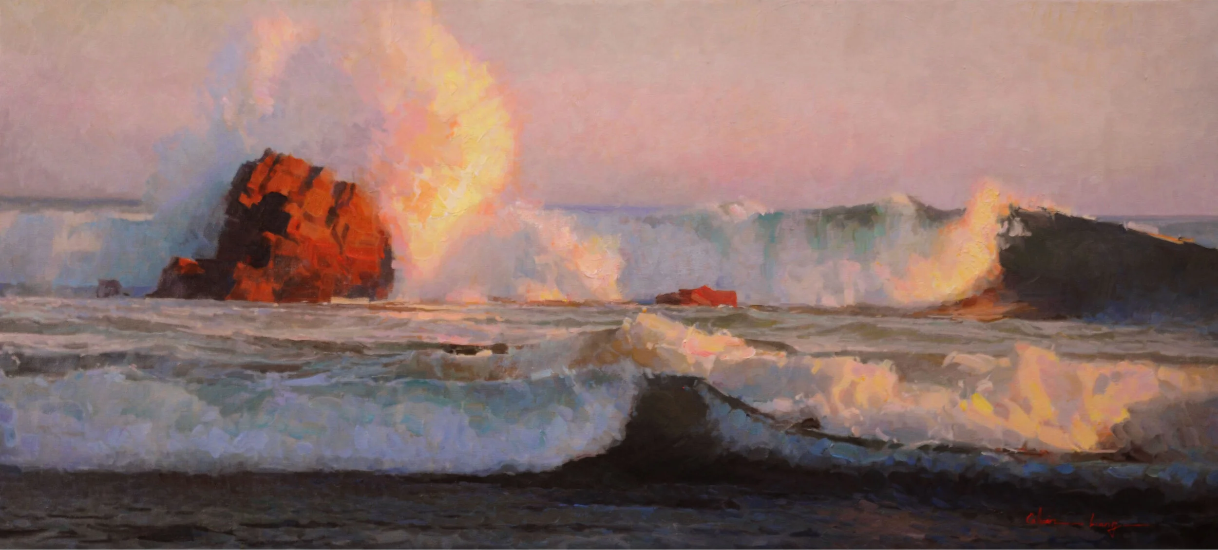 Calvin Liang.jpeg Hightide in Laguna Beach 12 x 46 8200.jpeg