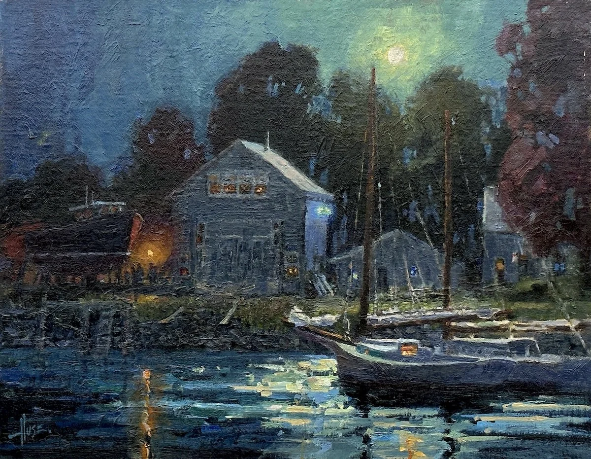 Historic Shipyard Moonlit Glow 14x18