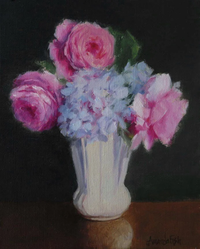 Pink Roses with Hydrangeas.JPG