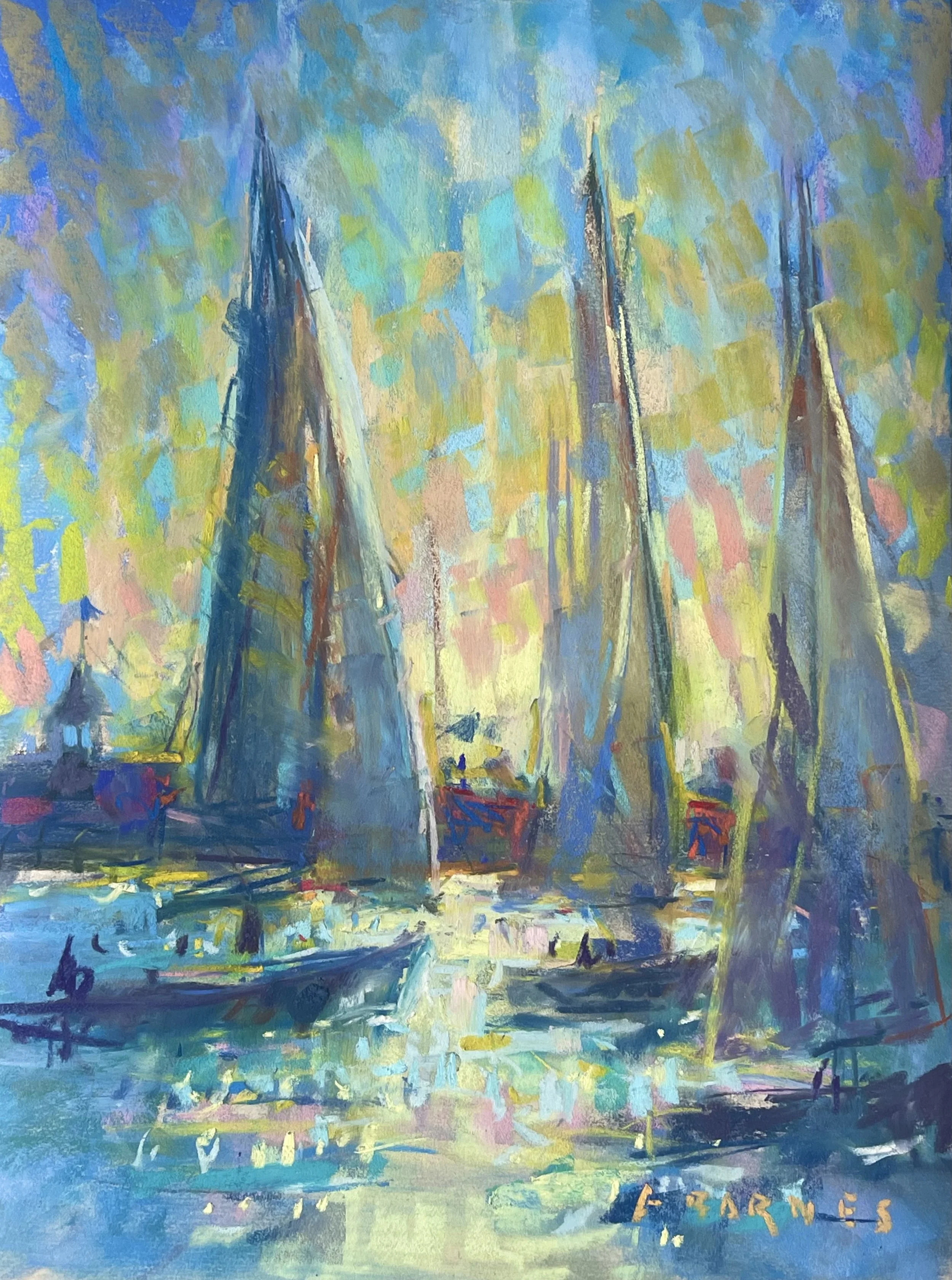 Greg Barnes Pastel 16x12 Sunset Sail .jpg