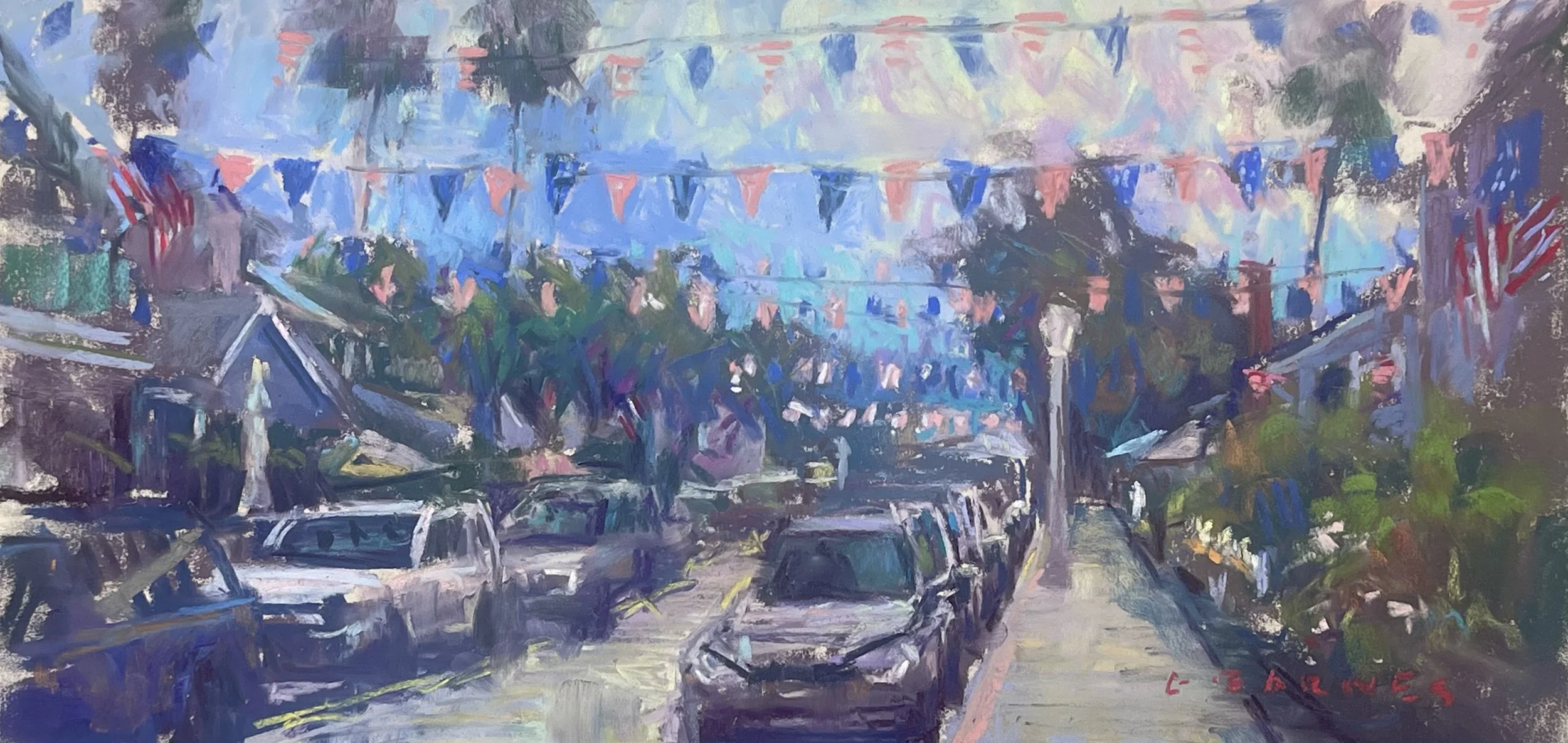 greg barnes : pastel : 8x16 : 1200 : topaz flags .jpg