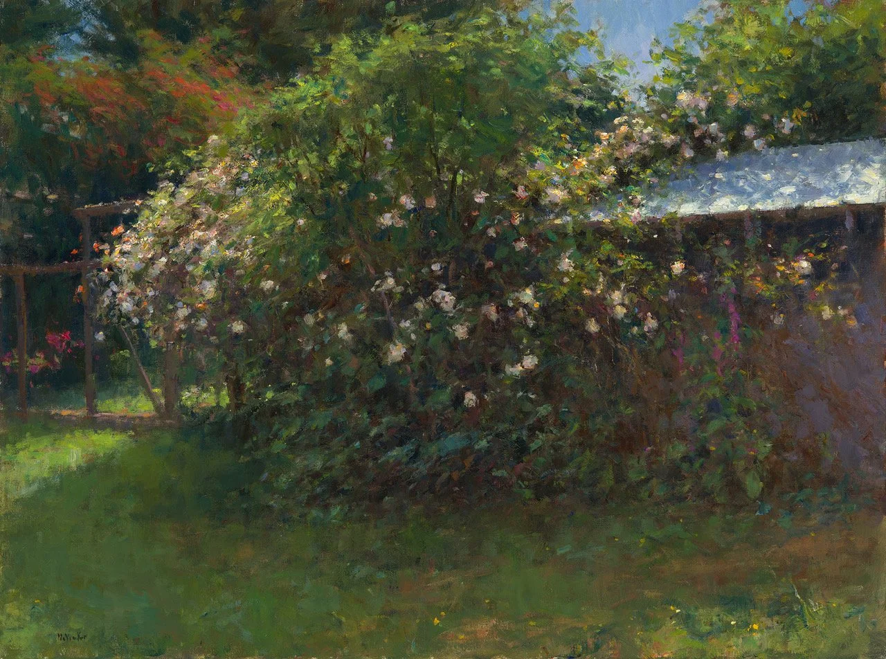 Backyard Climbing Roses Jim McVicker 30x40 $10,000.jpeg