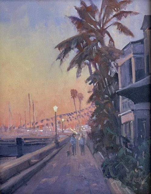 Evening Dog Walk 14x11 oil $1,050 cleo vilett.jpg