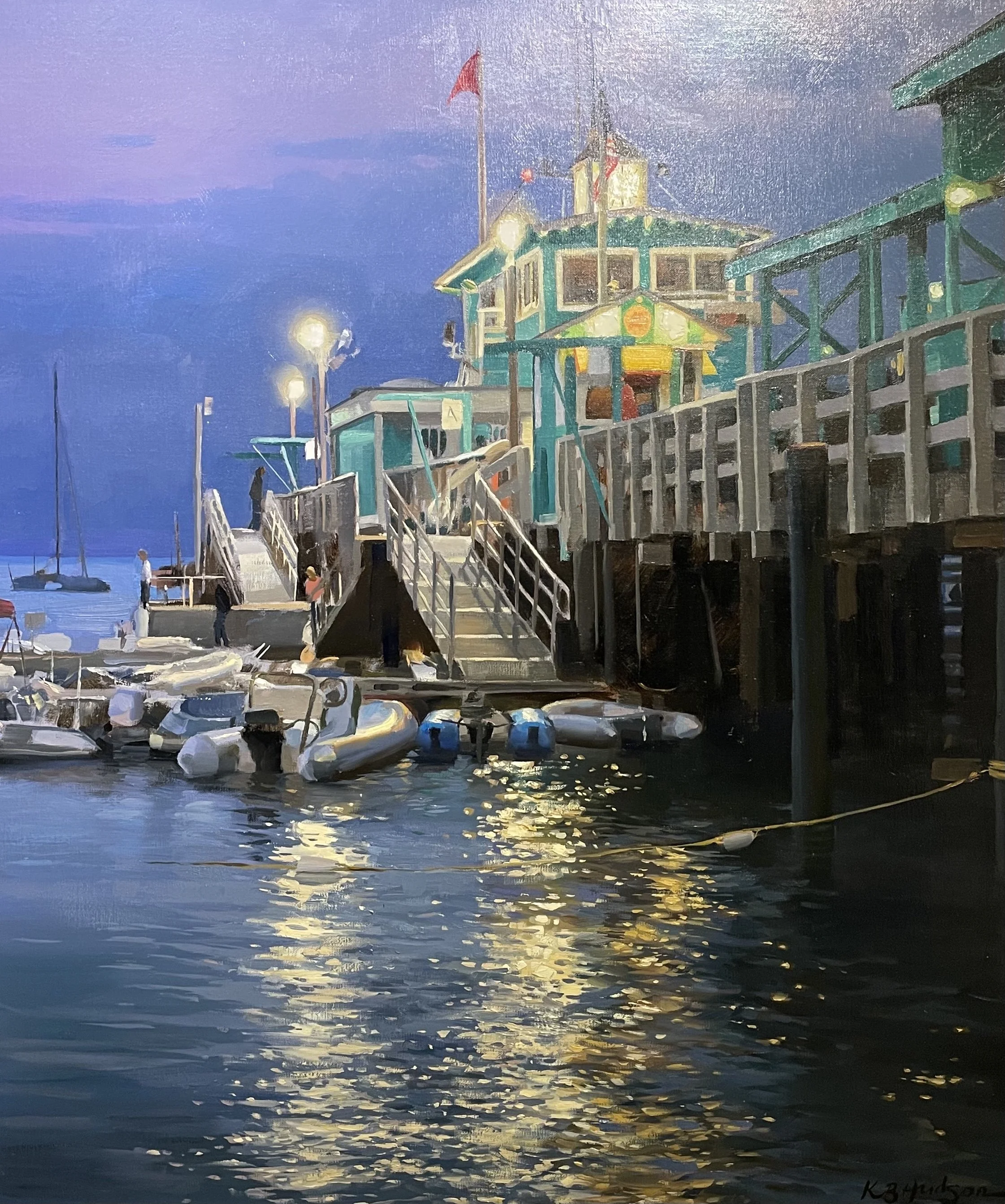 Kathleen Hudson The Pier at Night 28x24.jpg