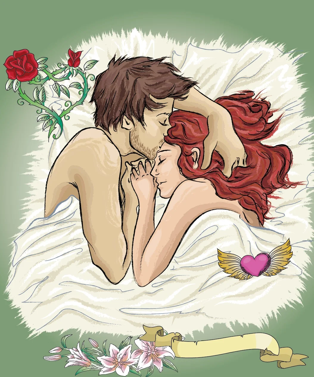 Lovers embrace