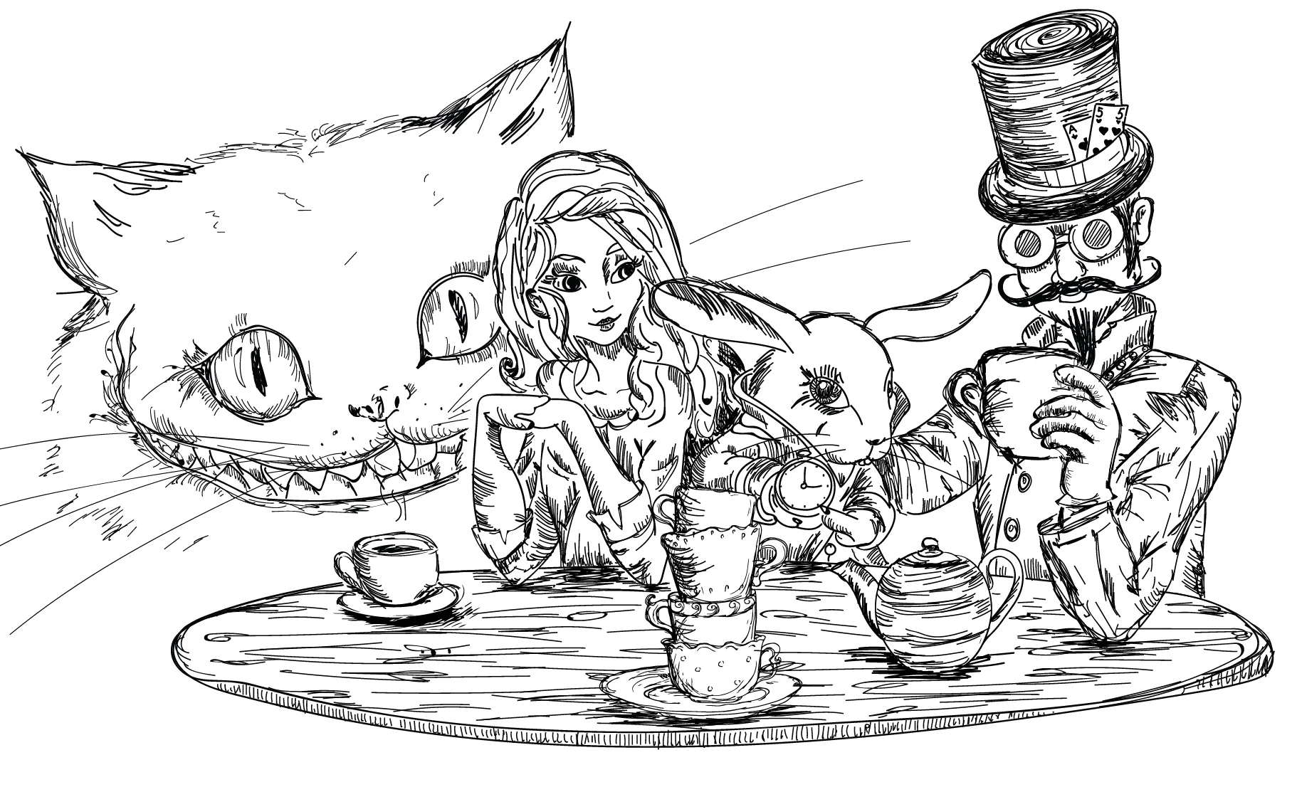 the alice in wonderland tea party, made for stephen jones for his birthday. sorry, un-birthday.