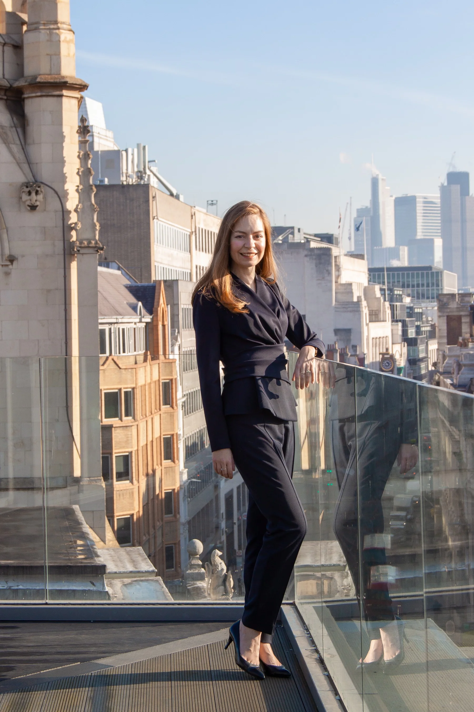 Senior Associate at a Magic Circle London law firm, photographed at the rooftop of International Arbitration Centre, www.int-arb.com