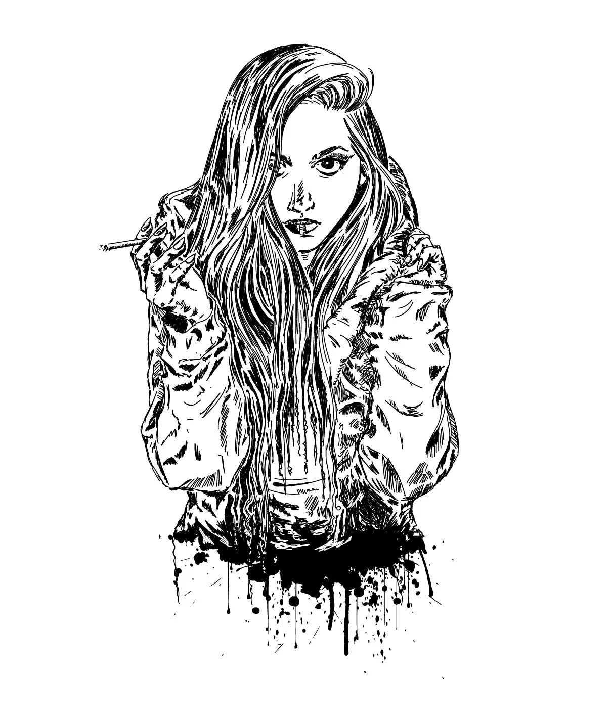 “Anna” in gothic graphic novel character style