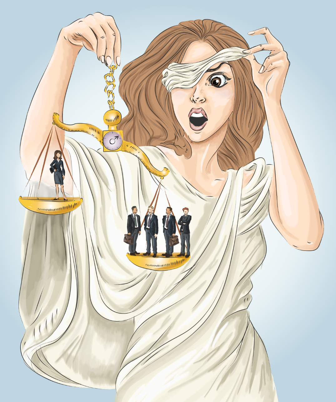 Illustration for a feature concerning gender equality in legal business