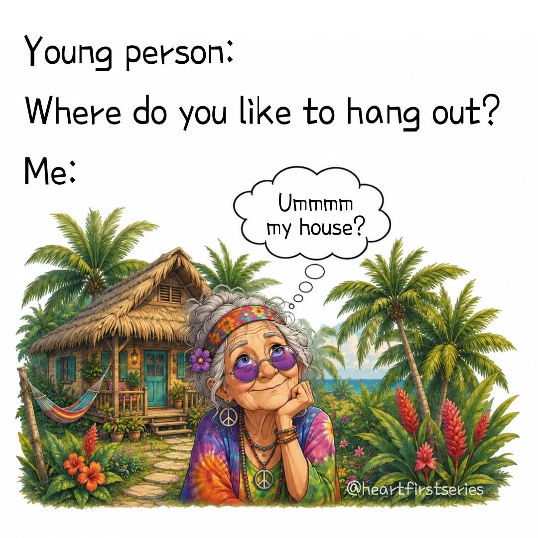 This actually happened recently and I scrambled to think of some of my &ldquo;hangouts&rdquo; which is actually where I go to meet someone for lunch once in a blue moon 😂😂😂. Happy Friday! Hope you let it all hang out! #hangout #oldhippie #oldhippi