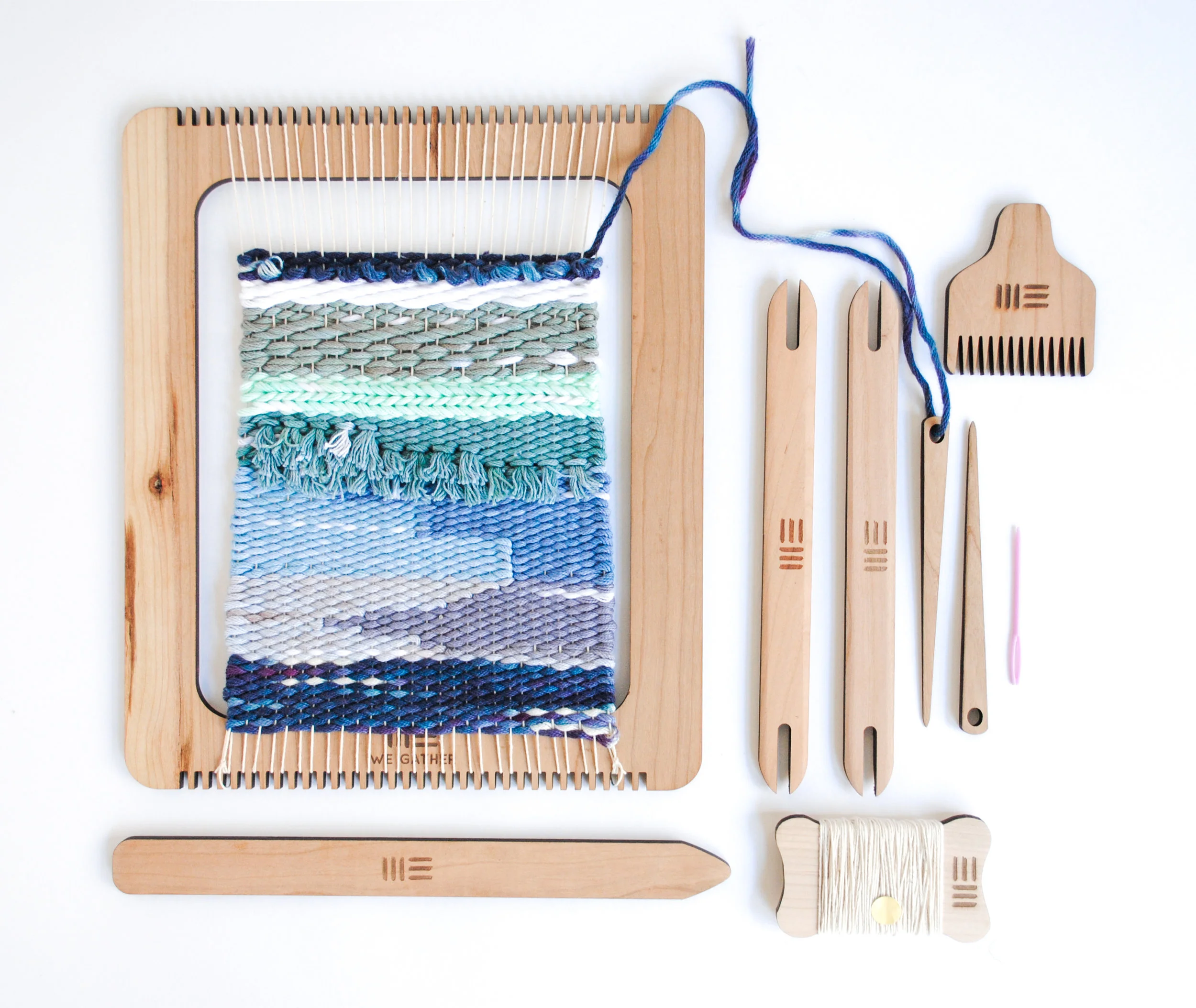 WEGATHER_FrameLoomWeavingKit_Blue1.JPG