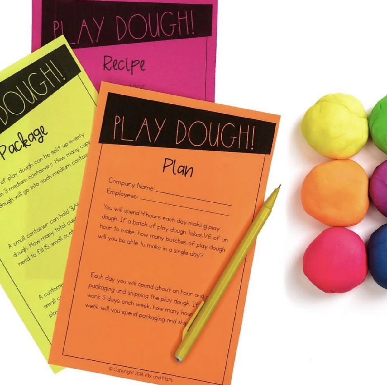 Play Dough Fraction Project