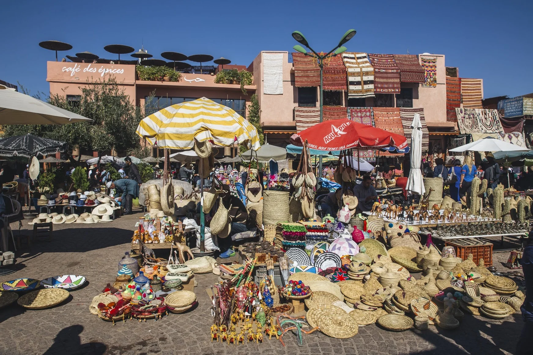 Looking at wares near the entry of the Medina