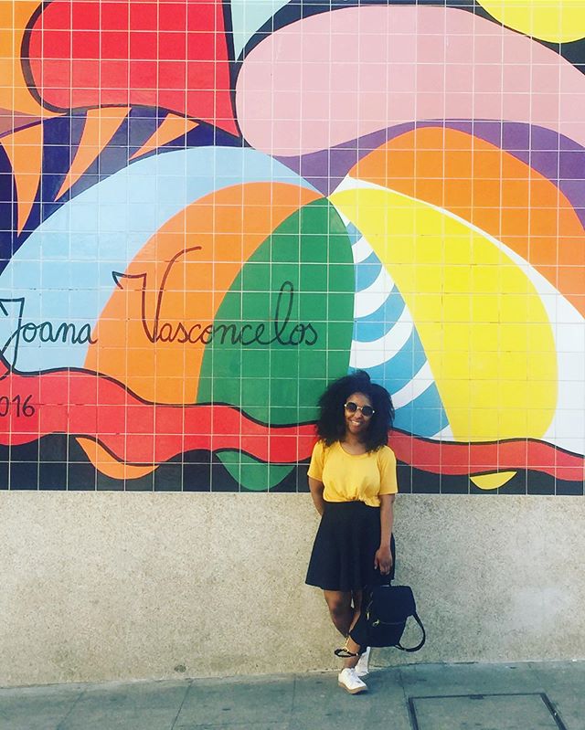 I&rsquo;m standing in front of a restaurant that basically seems to be a steak shop but it has a pretty mural so a photo was warranted 😆.
.
.
.
.
#shendovetravels #portugal #porto #portoportugal #blacktravel #travelnoire #travel