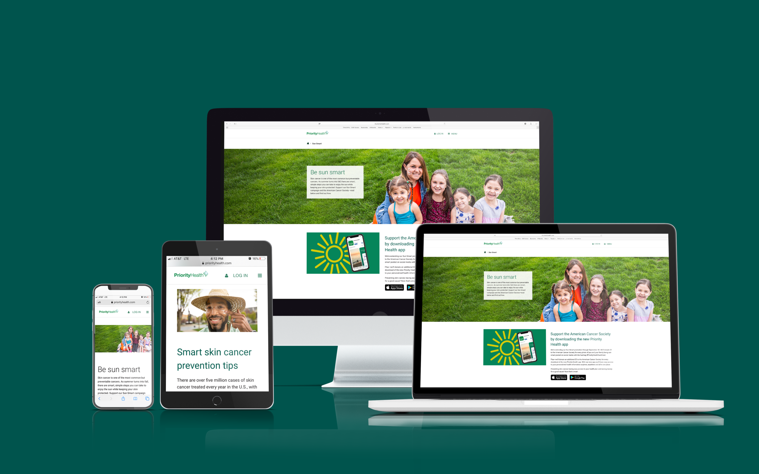 UV sticker packaging and CTA drove customers to the Sun Smart landing page.