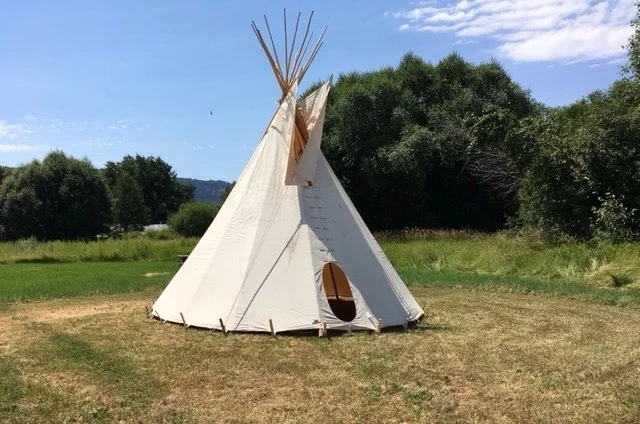 Teepee set up for camping at the Nez Perce Wallowa Homeland