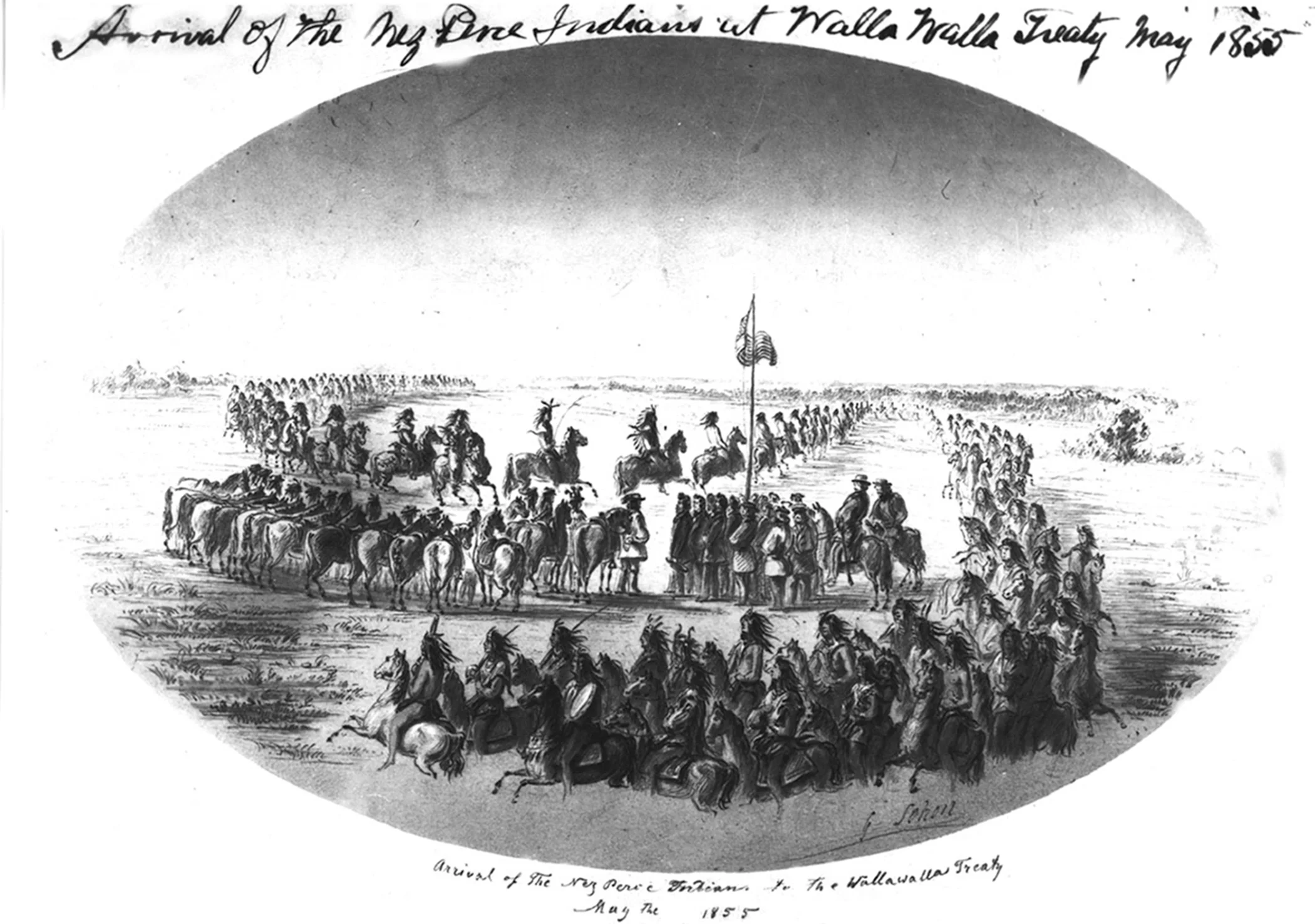 Arrival of the Nez Perce at the 1855 Treaty Council